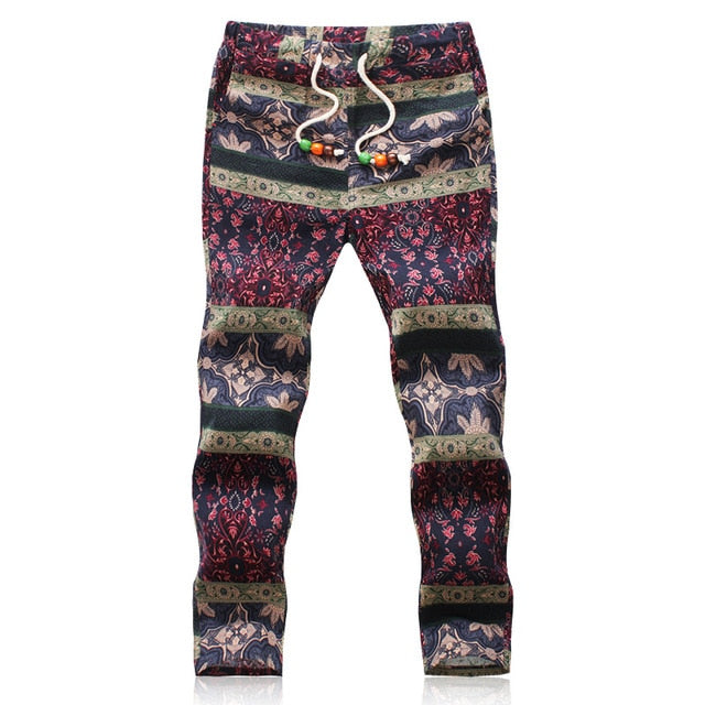 2020 Summer Designer Linen Pants Men Printing Casual Jogger Pants Boys