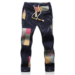2020 Summer Designer Linen Pants Men Printing Casual Jogger Pants Boys