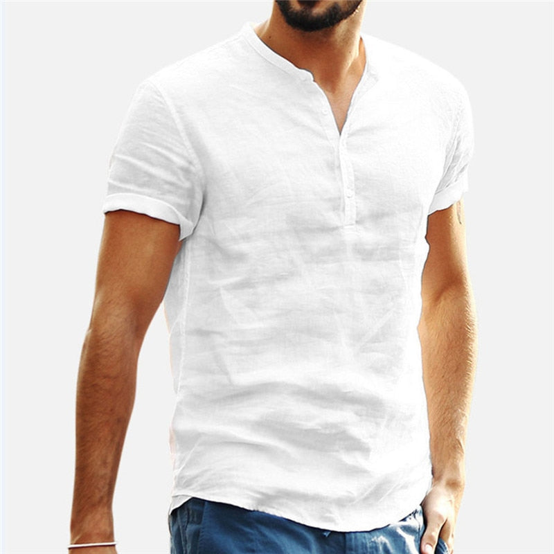 Casual Short Sleeved Buttons Up Shirts For Men
