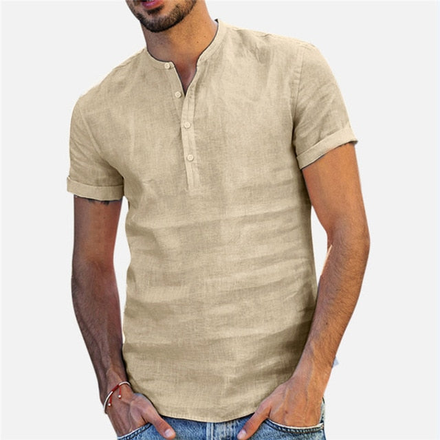 Casual Short Sleeved Buttons Up Shirts For Men