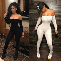 Sexy Women Jumpsuits Ladies Clothes Long Sleeve Off Shoulder Bodycon Playsuit Party Jumpsuit Romper Trousers Womens Playsuits