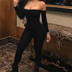 Sexy Women Jumpsuits Ladies Clothes Long Sleeve Off Shoulder Bodycon Playsuit Party Jumpsuit Romper Trousers Womens Playsuits