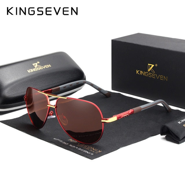 KINGSEVEN Men Vintage Aluminum Polarized Sunglasses Classic Brand Sun glasses Coating Lens Driving Eyewear For Men/Women