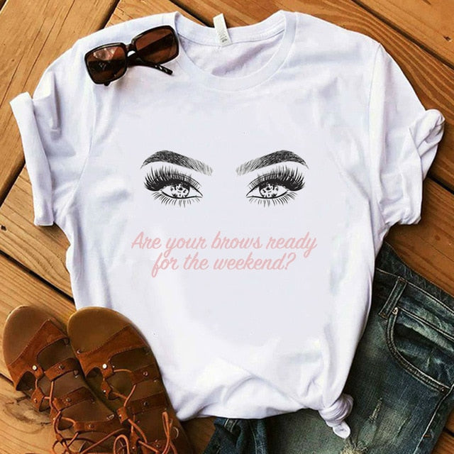Princess Makeup Art Pink Eyelashes T-shirt