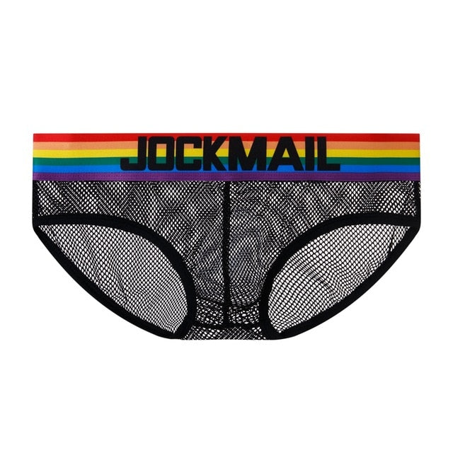 2021 New Cotton Sexy Gay Men Underwear Bikini Men Briefs Rainbow Soft Mens Briefs Underwear Shorts Mens Panties net yarn