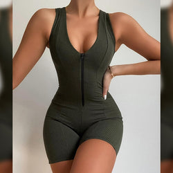 2021 Women Sexy Streetwear Sleeveless Bodycon Solid Knitted Fitness Sexy Jumpsuits Romper Playsuits Overalls Women
