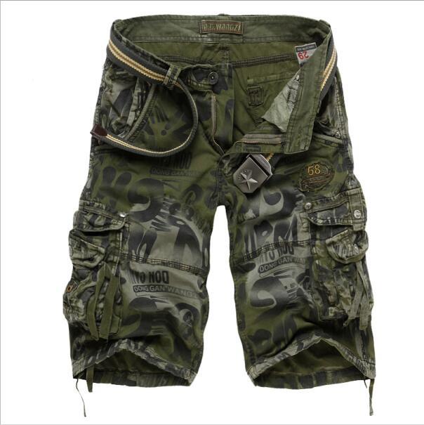 2021 Summer New Large Size 29-42 Loose For Men's Military Cargo Beach Shorts Army Camouflage Short Trouers
