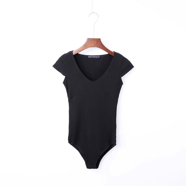 Summer Jumpsuit Romper Bodysuit Women Sexy Bodysuit Female Overalls Short Sleeve Playsuit Coveralls Sexy Backless Playsuit