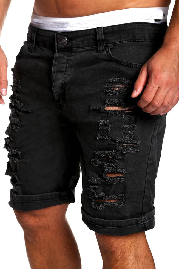 Mens Denim Chino fashion shorts Washed denim Boy Skinny Runway short men jeans shorts homme Destroyed Ripped Jeans Plus Size