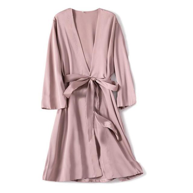 Satin Robe Female Intimate Lingerie Sleepwear Silky Bridal Wedding Gift Casual Kimono Bathrobe Gown Nightgown Sexy Nightwear