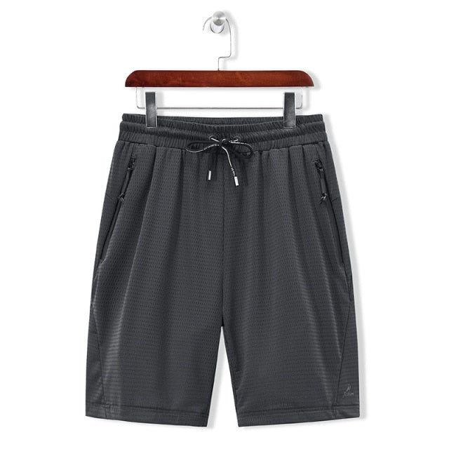 Large Men's Shorts Mesh Elastic Summer Breeches 8XL 6XL Big Size Clothing Nylon Black Grey Spandex Sweat Shorts Plus Size Shorts