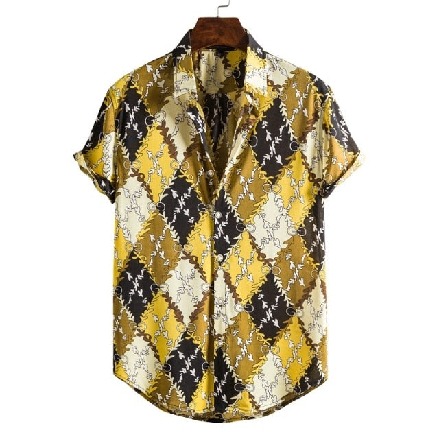 Men's shirt Camisas florales  manga larga de Otoño estampadas con flores corte delgado para hombres camisola 2021